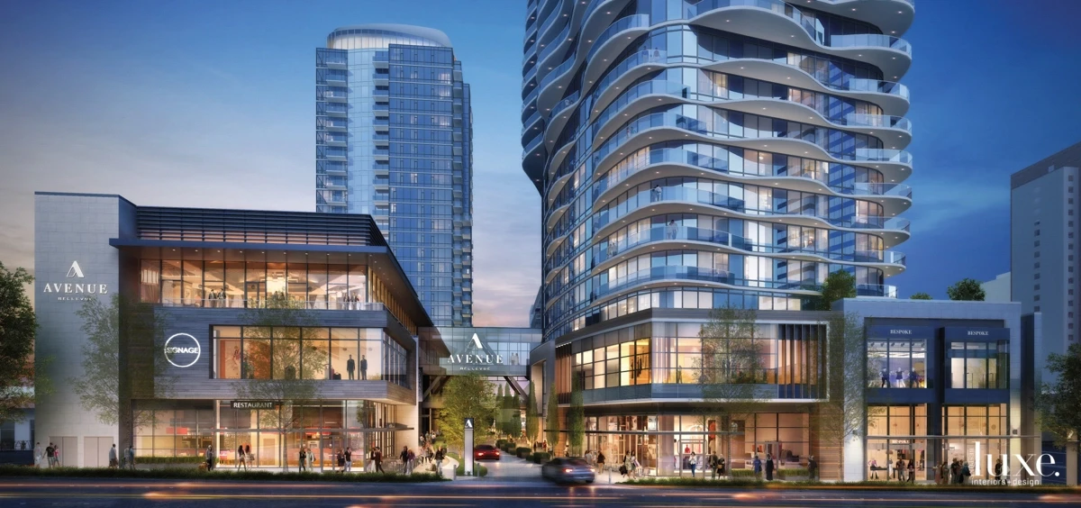 Aerial master plan rendering of a large mixed-use resort development with pools, waterfront access, and landscaped grounds